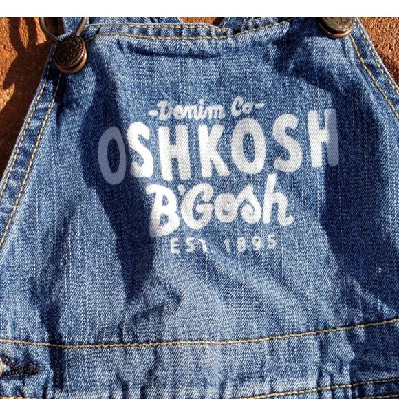Oshkosh B'Gosh Boy's 18M Denim Bib Overalls - Picture 2 of 4